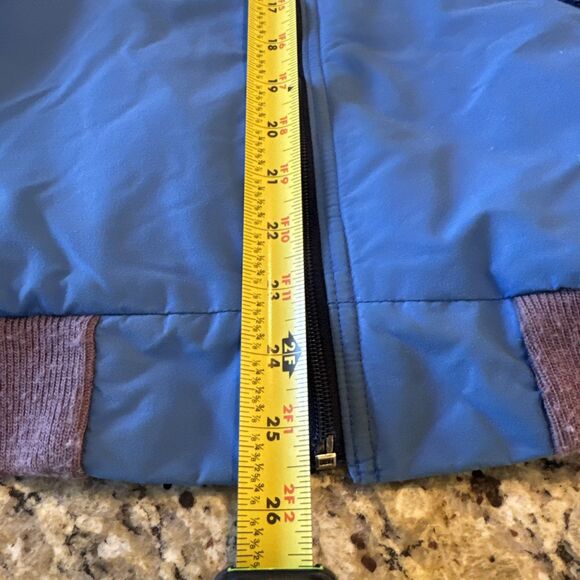 LL Bean Men L Freeport Maine Warm-Up Jacket Fleece Lined Full Zip VTG 90’s Blue - Picture 10 of 10